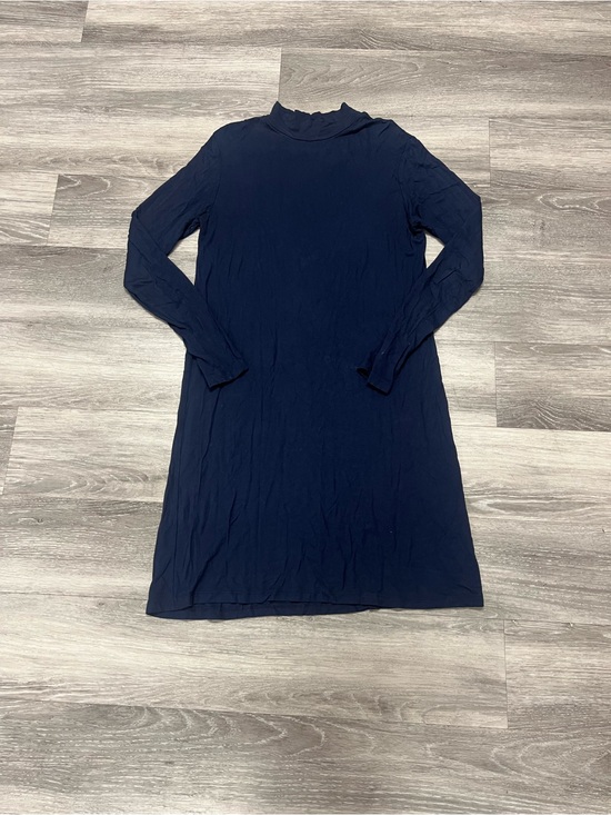 Everyday Basic Tops - Navy Long-Sleeve Mock Neck Shift Tunic - Size 8